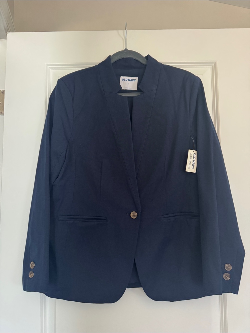 Old Navy Women's Dark Blue Single-Button Blazer